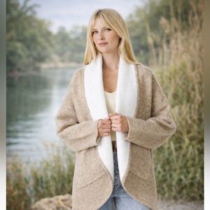 Lovestitch Simone Two-Tone Cardigan Sweater